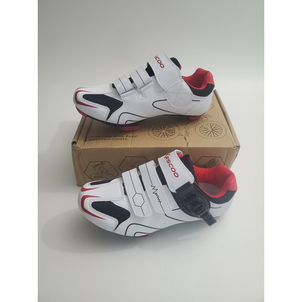 Kescoo Cycling Shoes Peloton Compatible Indoor Outdoor Bike Cleats, EU 39 US 5.5